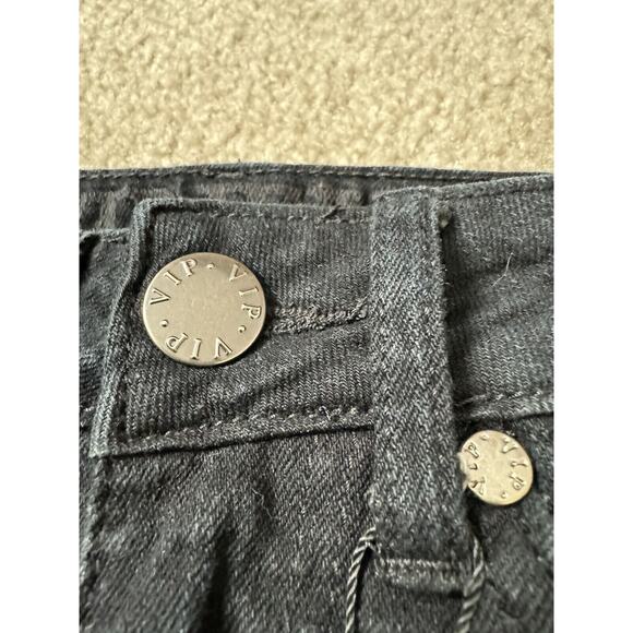 V.I.P. VIP Jeans Juniors Black Extra Ripped Fray Skinny Denim Jeans Size 00 - Picture 4 of 9